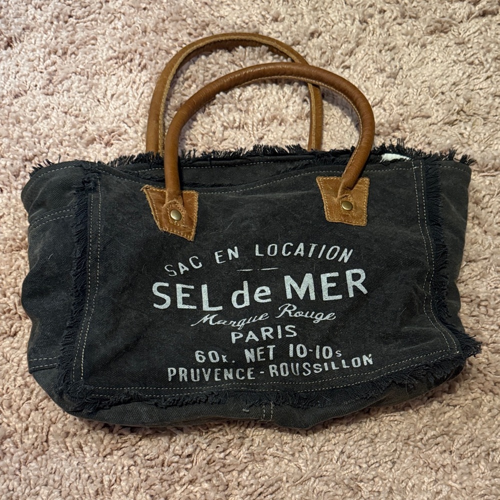 Myra Bag Black and Brown Tote